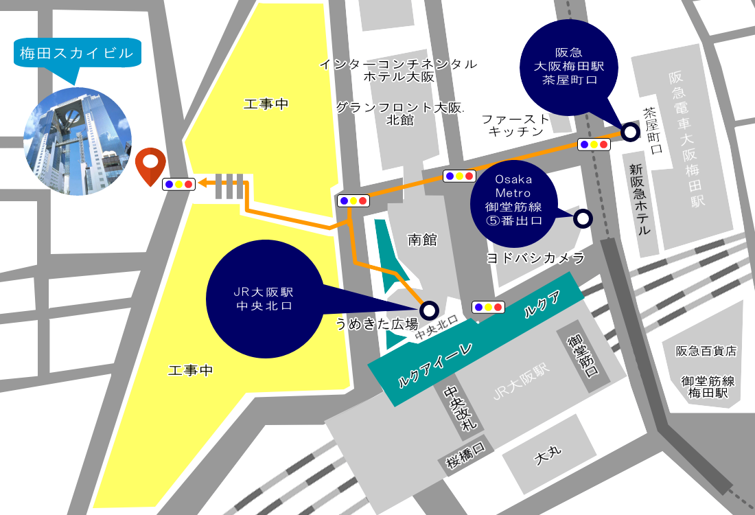 OGC大阪がんクリニックマップ