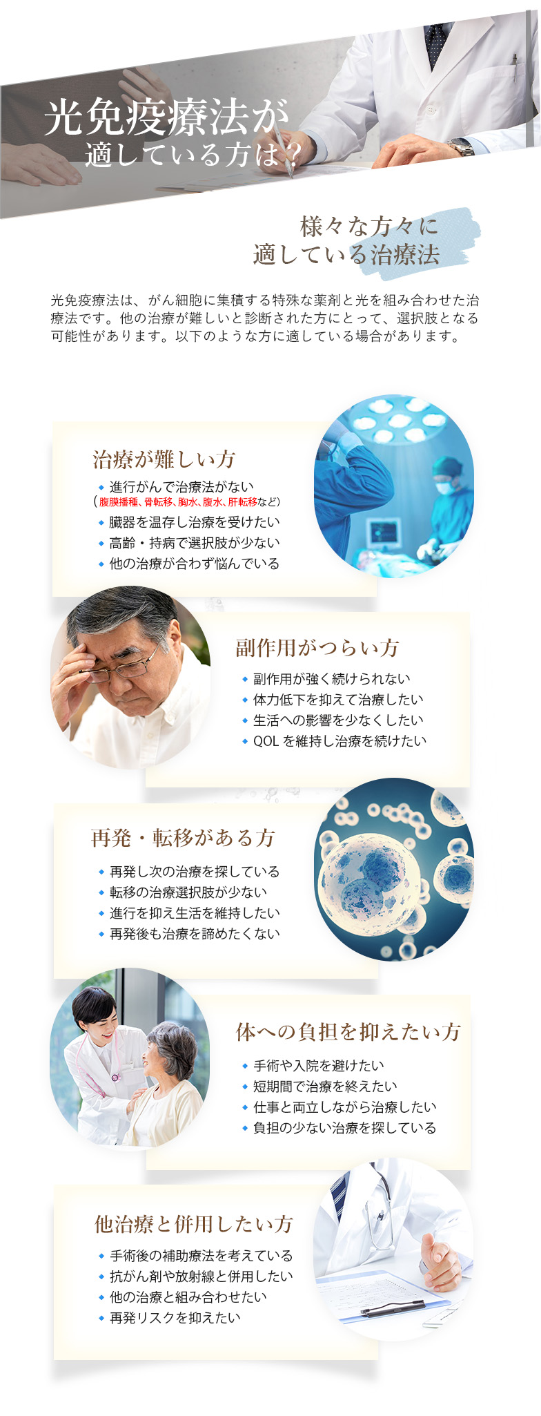 光免疫療法が適している方
