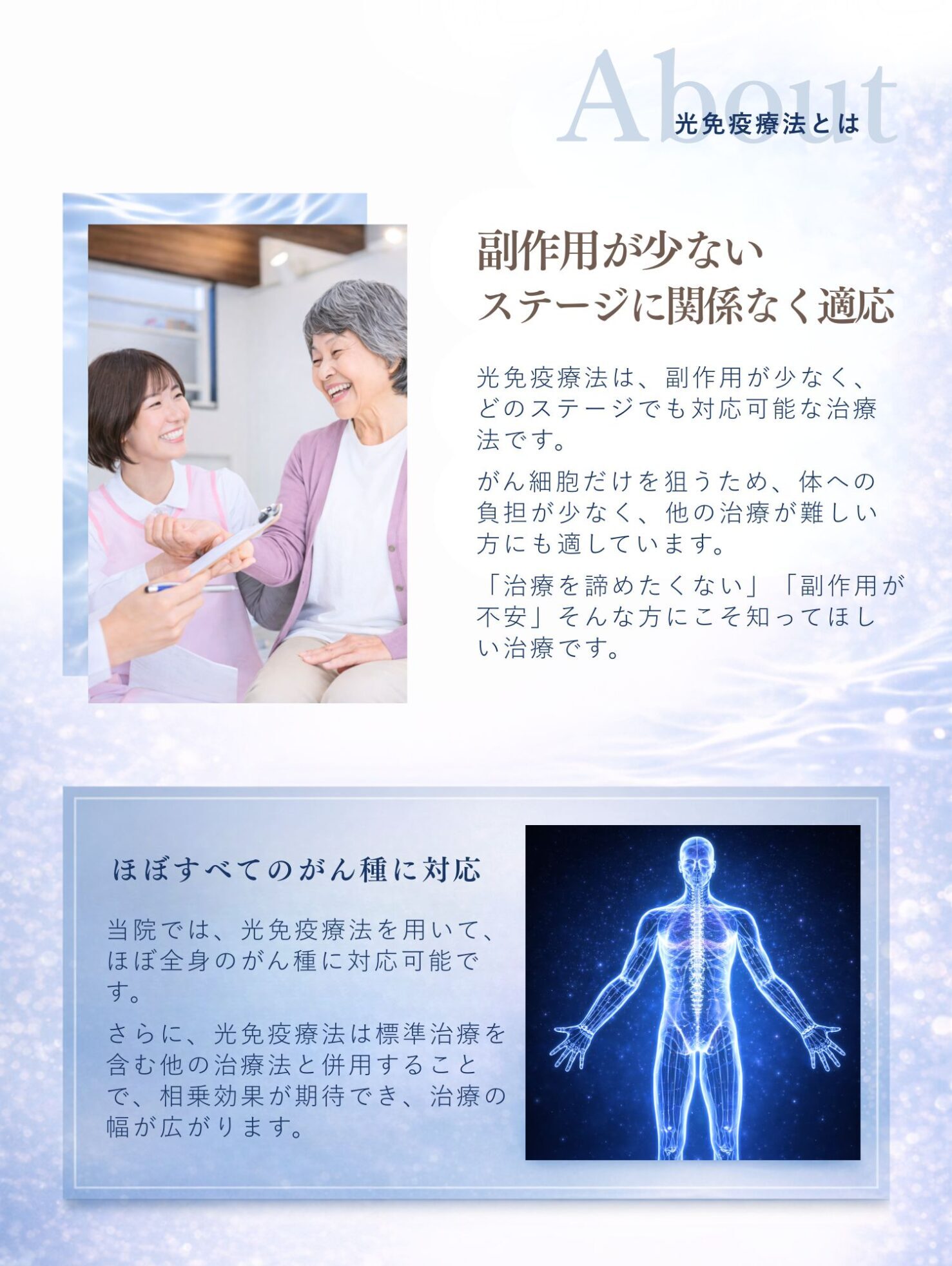 副作用が少ない、ステージに関係なく適応