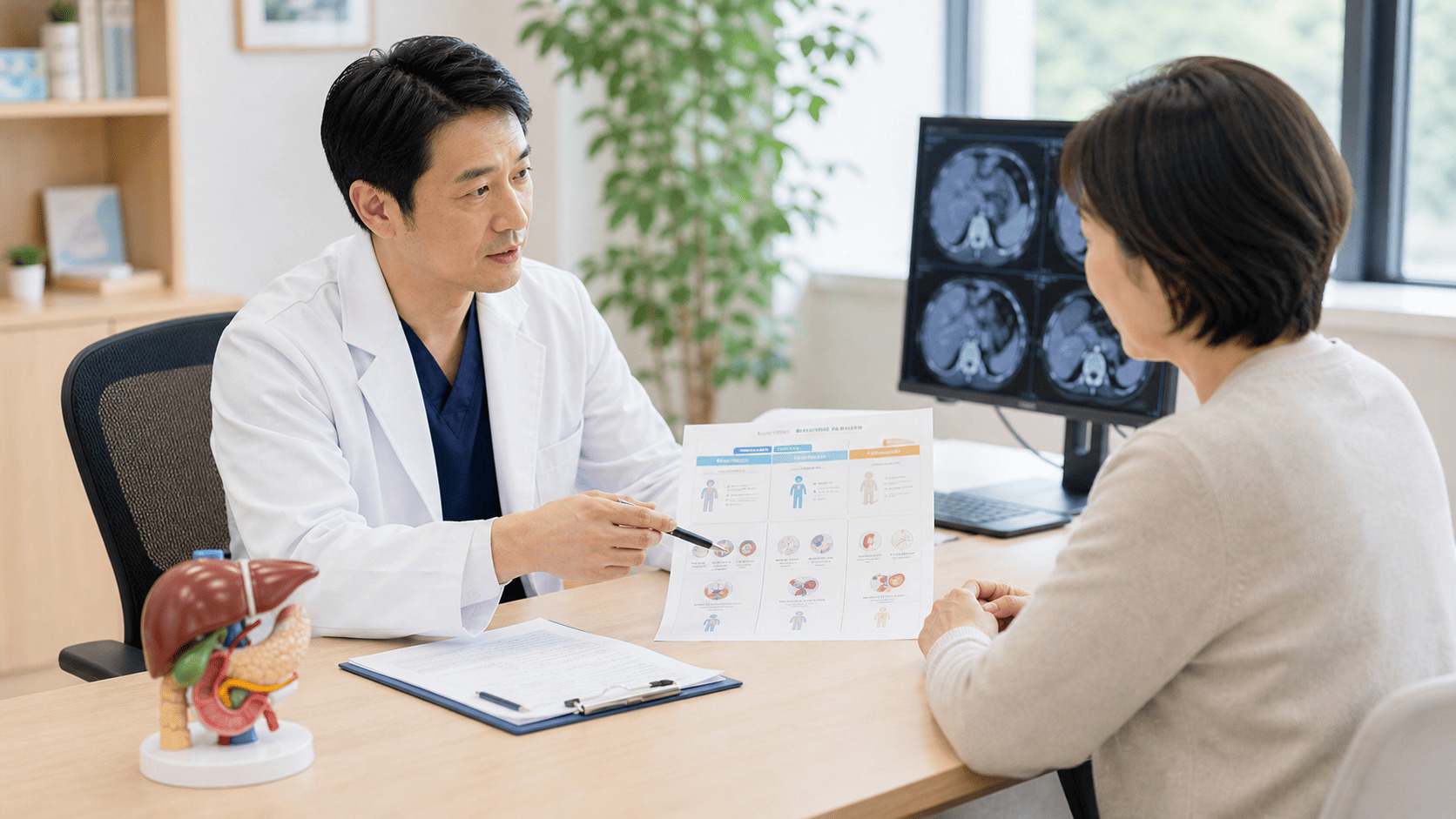 胆嚢がんで抗がん剤治療が行われる場面