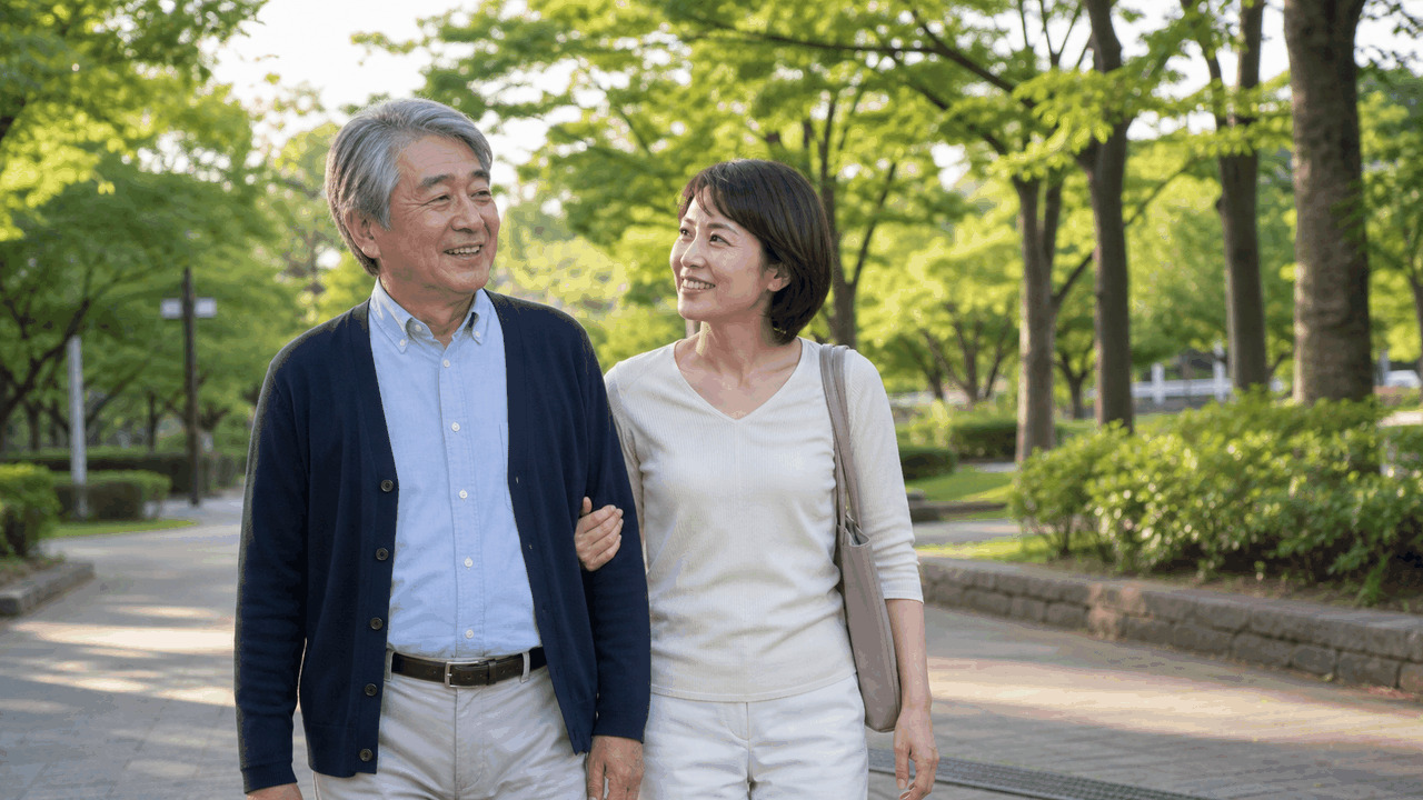 前立腺がんの治療後の生活を家族と考える男性